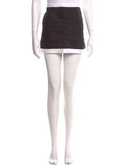 Pre-owned Reformation Linen Mini Skirt In Black