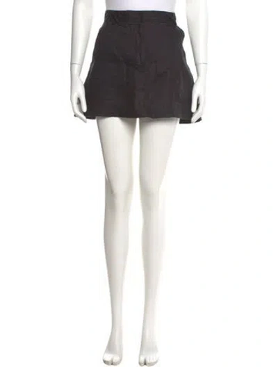 Pre-owned Reformation Linen Mini Skirt In Black