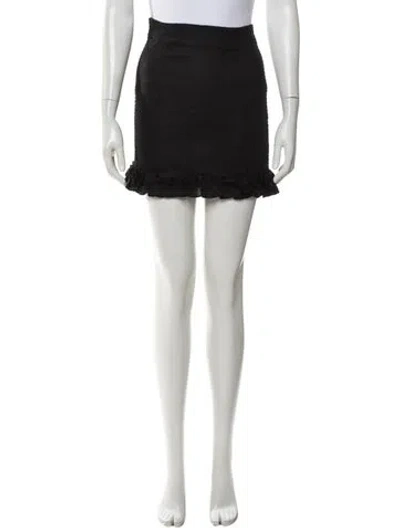 Pre-owned Reformation Linen Mini Skirt In Black
