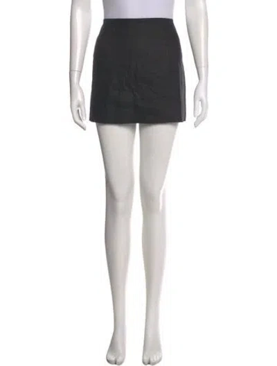 Pre-owned Reformation Linen Mini Skirt In Black