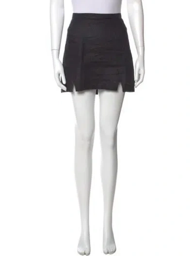 Pre-owned Reformation Linen Mini Skirt In Black