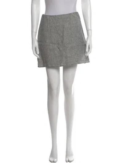 Pre-owned Reformation Linen Mini Skirt In Black