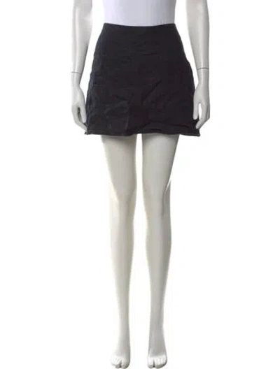 Pre-owned Reformation Linen Mini Skirt In Black