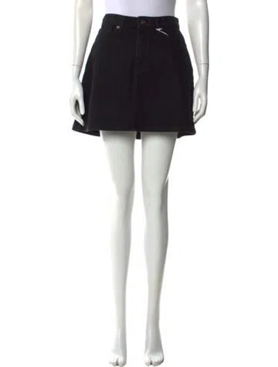 Pre-owned Reformation Linen Mini Skirt In Black