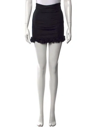Pre-owned Reformation Linen Mini Skirt In Black