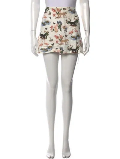 Pre-owned Reformation Linen Mini Skirt In Black
