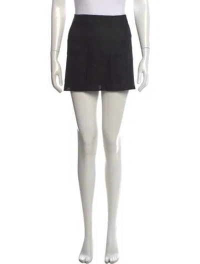 Pre-owned Reformation Linen Mini Skirt In Black