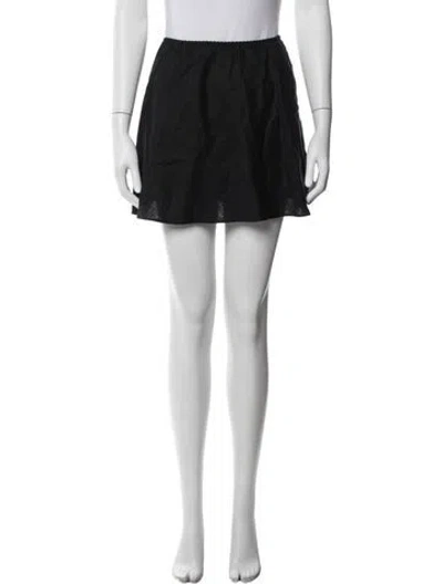 Pre-owned Reformation Linen Mini Skirt In Black