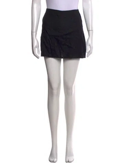 Pre-owned Reformation Linen Mini Skirt In Black