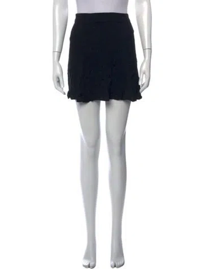 Pre-owned Reformation Linen Mini Skirt In Black