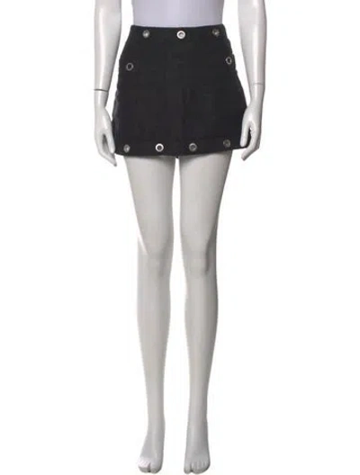 Pre-owned Reformation Linen Mini Skirt In Black