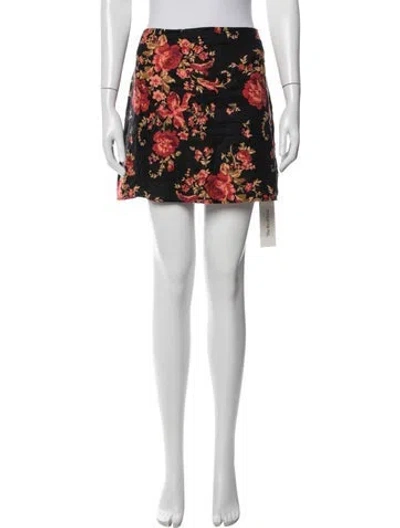 Pre-owned Reformation Linen Mini Skirt In Black