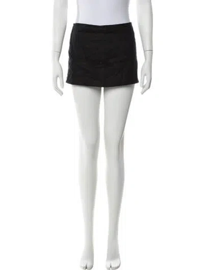 Pre-owned Reformation Linen Mini Skirt In Black