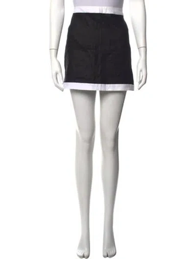 Pre-owned Reformation Linen Mini Skirt In Black