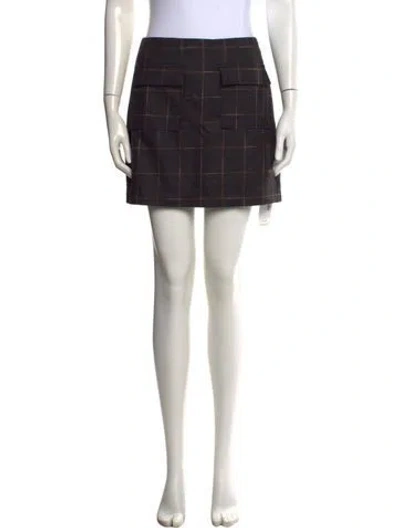 Pre-owned Reformation Linen Mini Skirt In Black