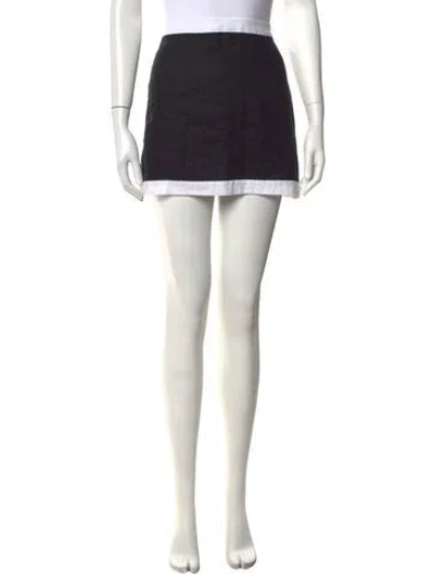Pre-owned Reformation Linen Mini Skirt In Black