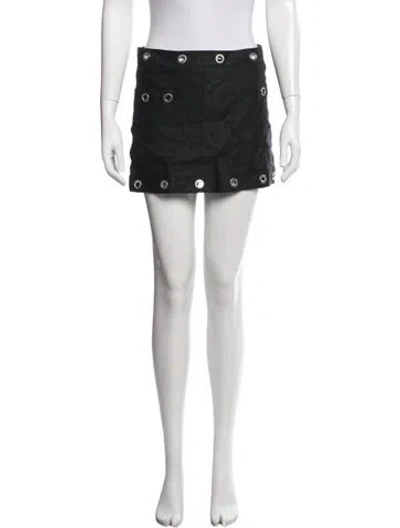 Pre-owned Reformation Linen Mini Skirt In Black