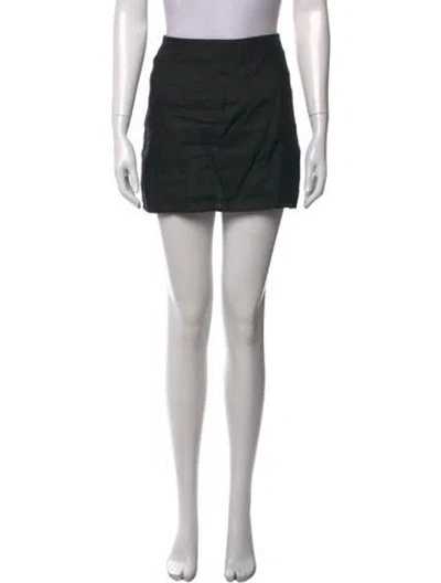 Pre-owned Reformation Linen Mini Skirt In Black