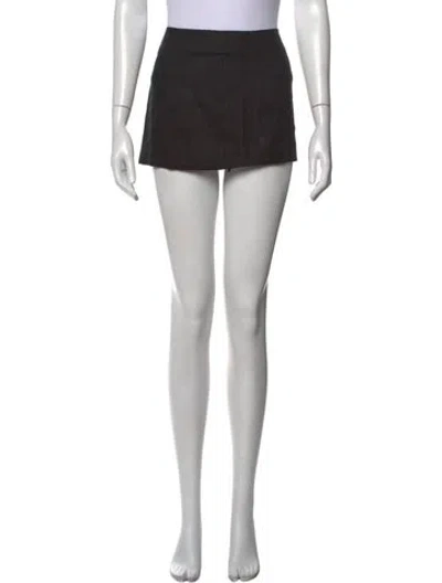 Pre-owned Reformation Linen Mini Skirt In Black