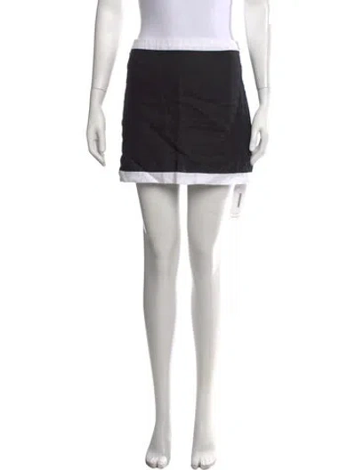 Pre-owned Reformation Linen Mini Skirt In Black/white