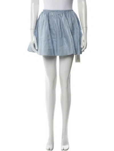Pre-owned Reformation Linen Mini Skirt In Blue
