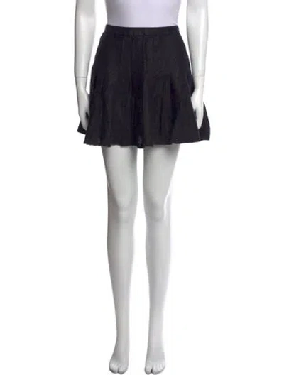 Pre-owned Reformation Linen Mini Skirt In Blue