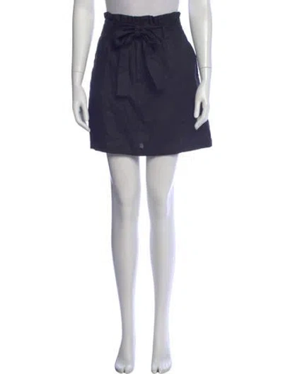 Pre-owned Reformation Linen Mini Skirt In Blue