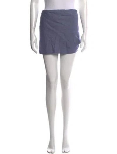Pre-owned Reformation Linen Mini Skirt In Blue