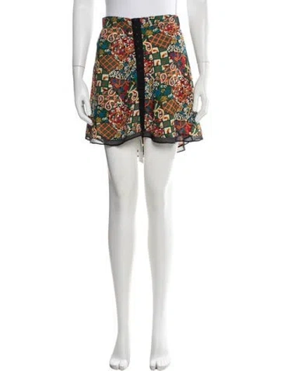 Pre-owned Reformation Linen Mini Skirt In Blue