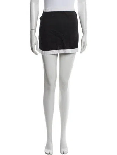 Pre-owned Reformation Linen Mini Skirt In Blue/white