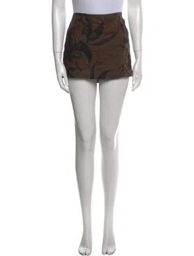 Pre-owned Reformation Linen Mini Skirt In Brown