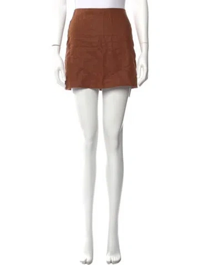 Pre-owned Reformation Linen Mini Skirt In Brown