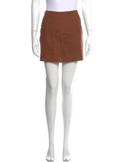Pre-owned Reformation Linen Mini Skirt In Brown