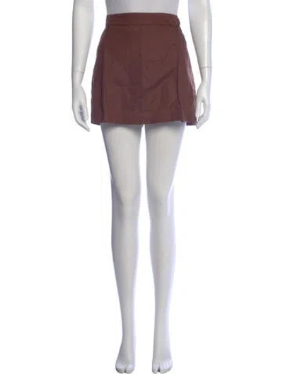 Pre-owned Reformation Linen Mini Skirt In Brown