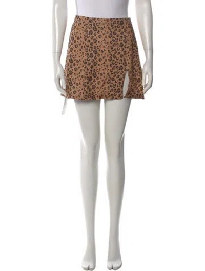 Pre-owned Reformation Linen Mini Skirt In Brown