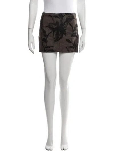 Pre-owned Reformation Linen Mini Skirt In Brown