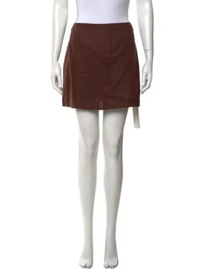 Pre-owned Reformation Linen Mini Skirt In Brown