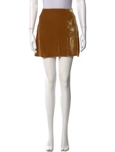 Pre-owned Reformation Linen Mini Skirt In Brown