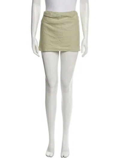 Pre-owned Reformation Linen Mini Skirt In Green