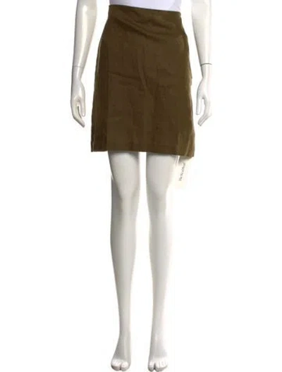 Pre-owned Reformation Linen Mini Skirt In Green