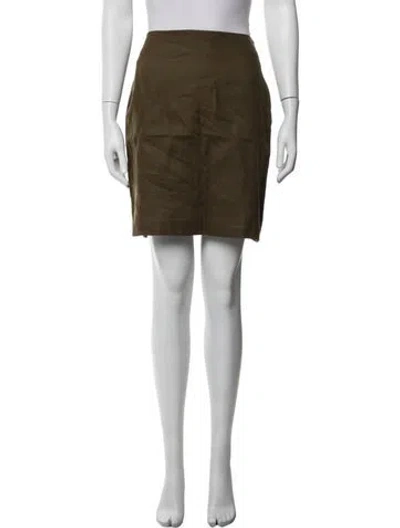 Pre-owned Reformation Linen Mini Skirt In Green