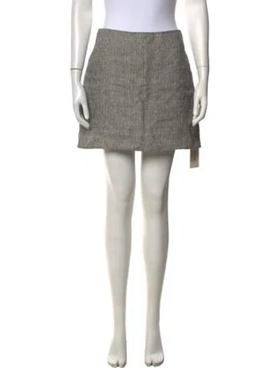 Pre-owned Reformation Linen Mini Skirt In Grey