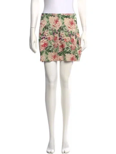 Pre-owned Reformation Linen Mini Skirt In Neutral