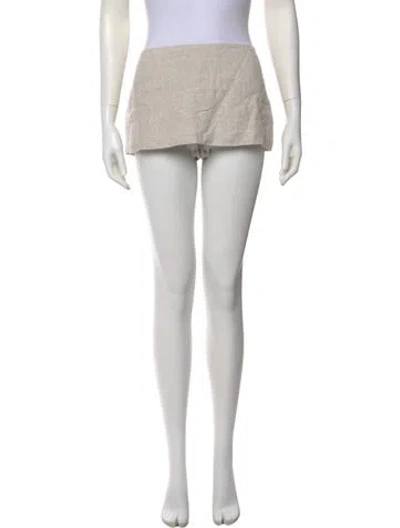 Pre-owned Reformation Linen Mini Skirt In Neutral