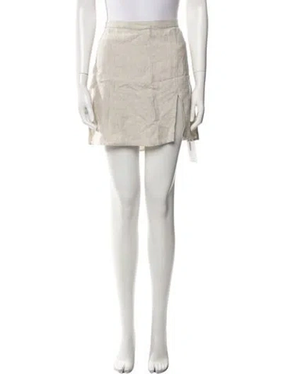 Pre-owned Reformation Linen Mini Skirt In Neutral