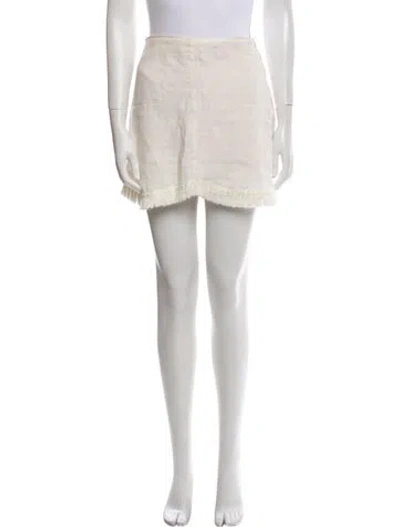 Pre-owned Reformation Linen Mini Skirt In Neutral