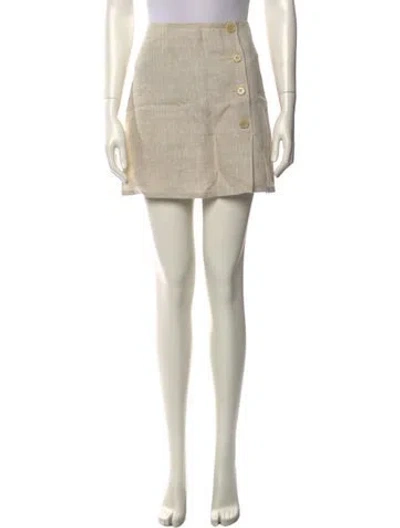 Pre-owned Reformation Linen Mini Skirt In Neutral