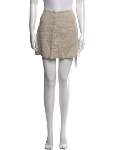 Pre-owned Reformation Linen Mini Skirt In Neutral