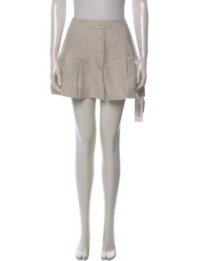Pre-owned Reformation Linen Mini Skirt In Neutral