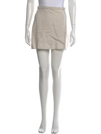 Pre-owned Reformation Linen Mini Skirt In Neutral